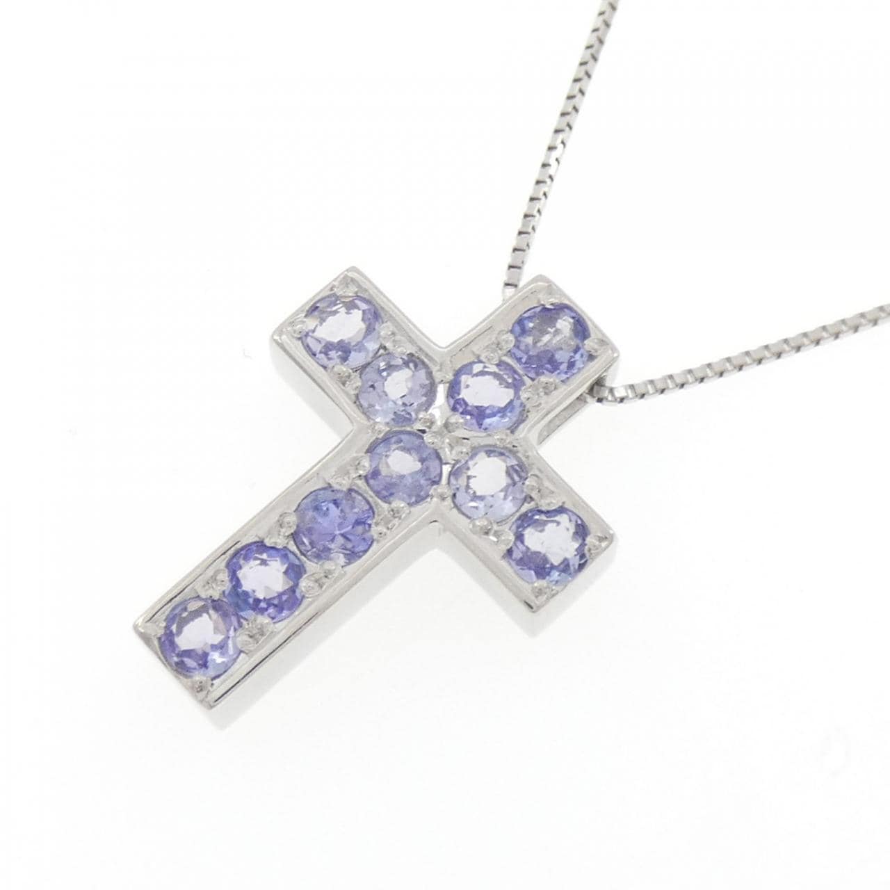 PT900/PT850 クロス タンザナイト ネックレス 0.92CT