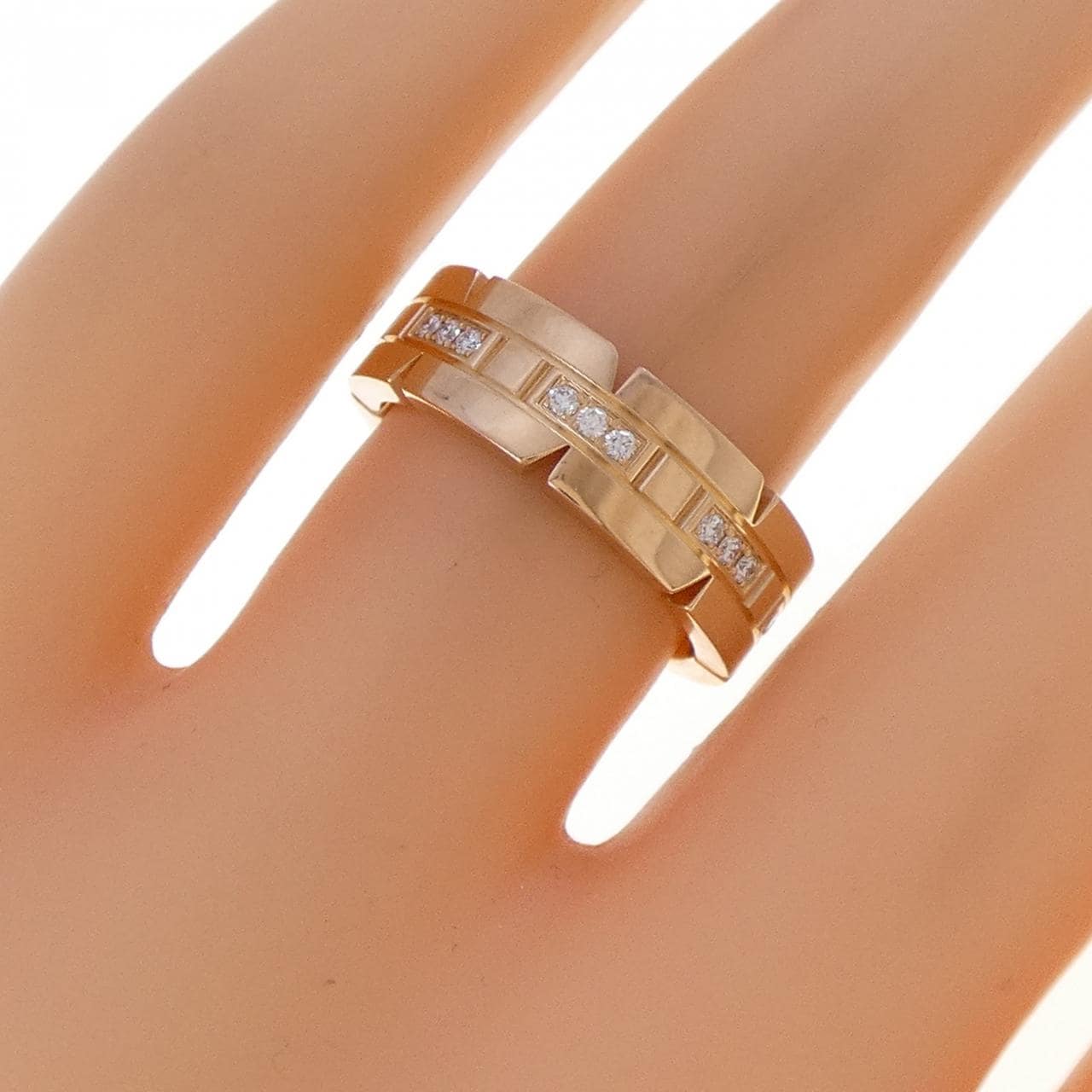 カルティエ タンクフランセーズ ハーフダイヤ リング