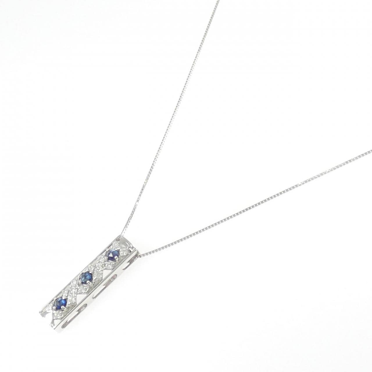 K18WG サファイヤ ネックレス 0.20CT