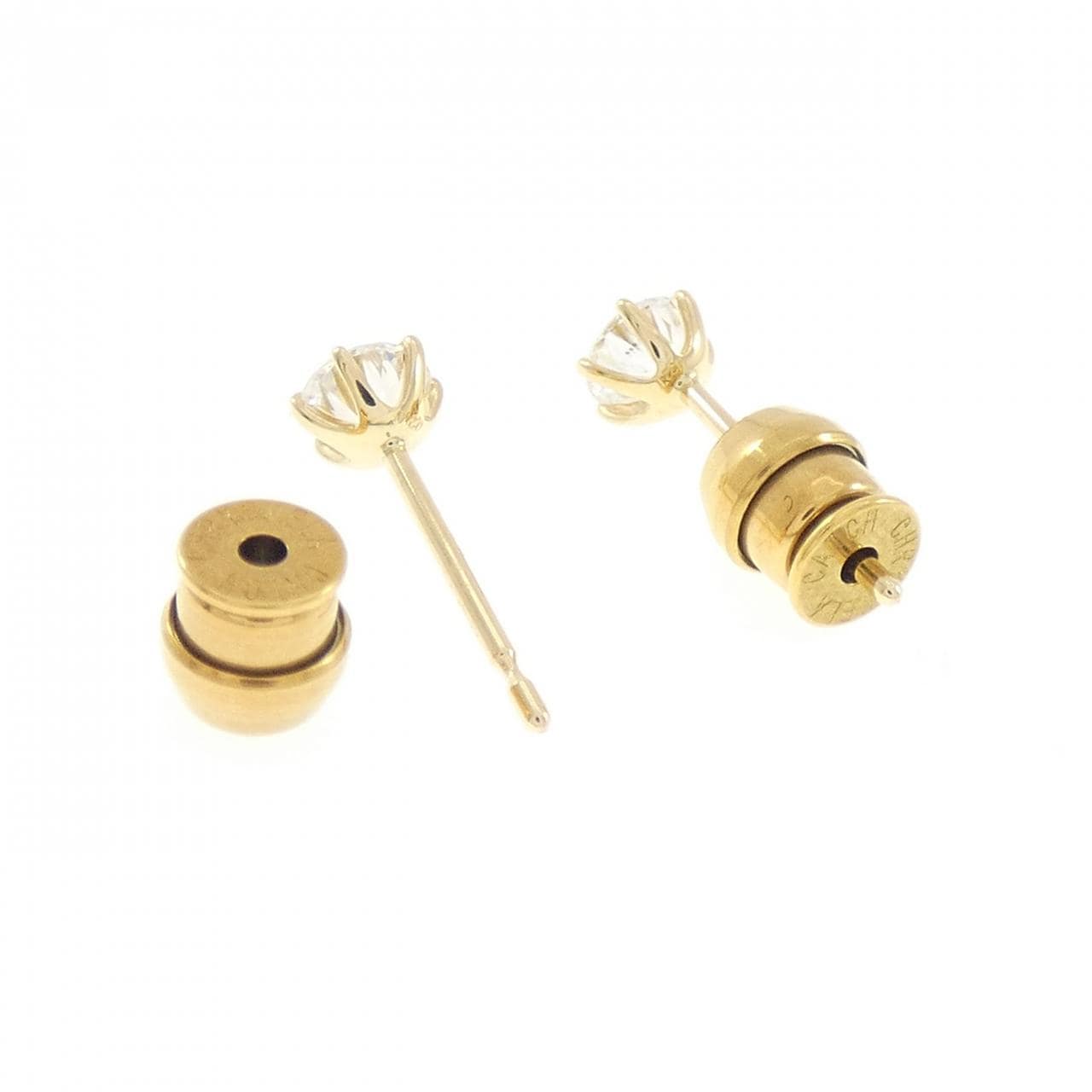 【リメイク】K18YG/ST ダイヤモンド ピアス 0.216CT 0.227CT G SI1-2 EXT-VG