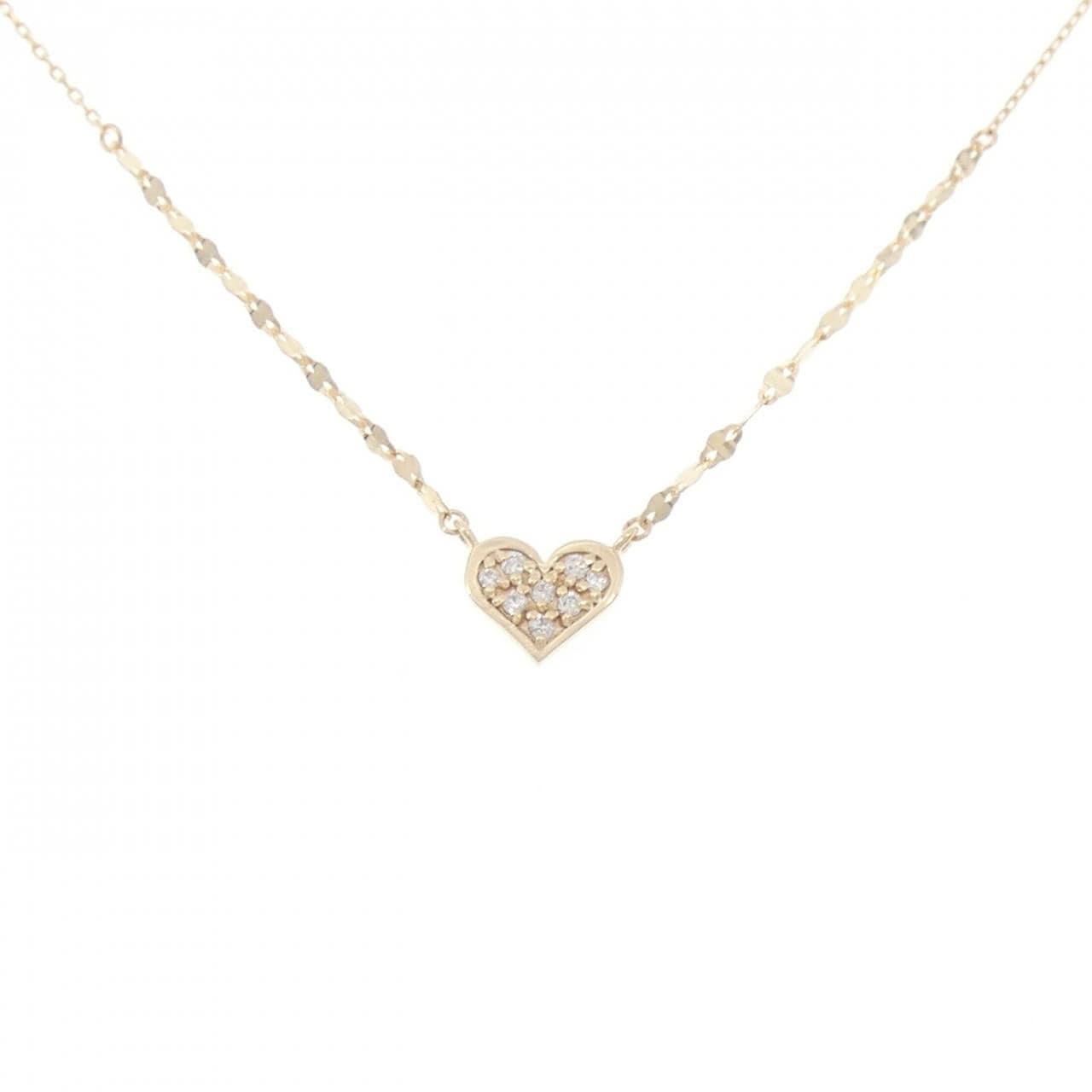 K10YG ハート ダイヤモンド ネックレス 0.04CT