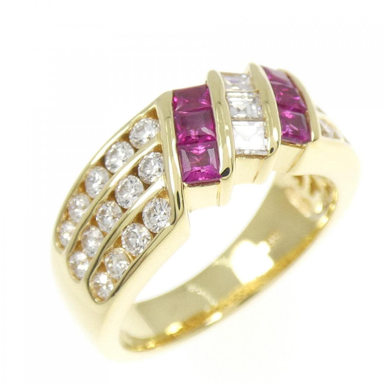 K18YG ルビー リング 0.45CT