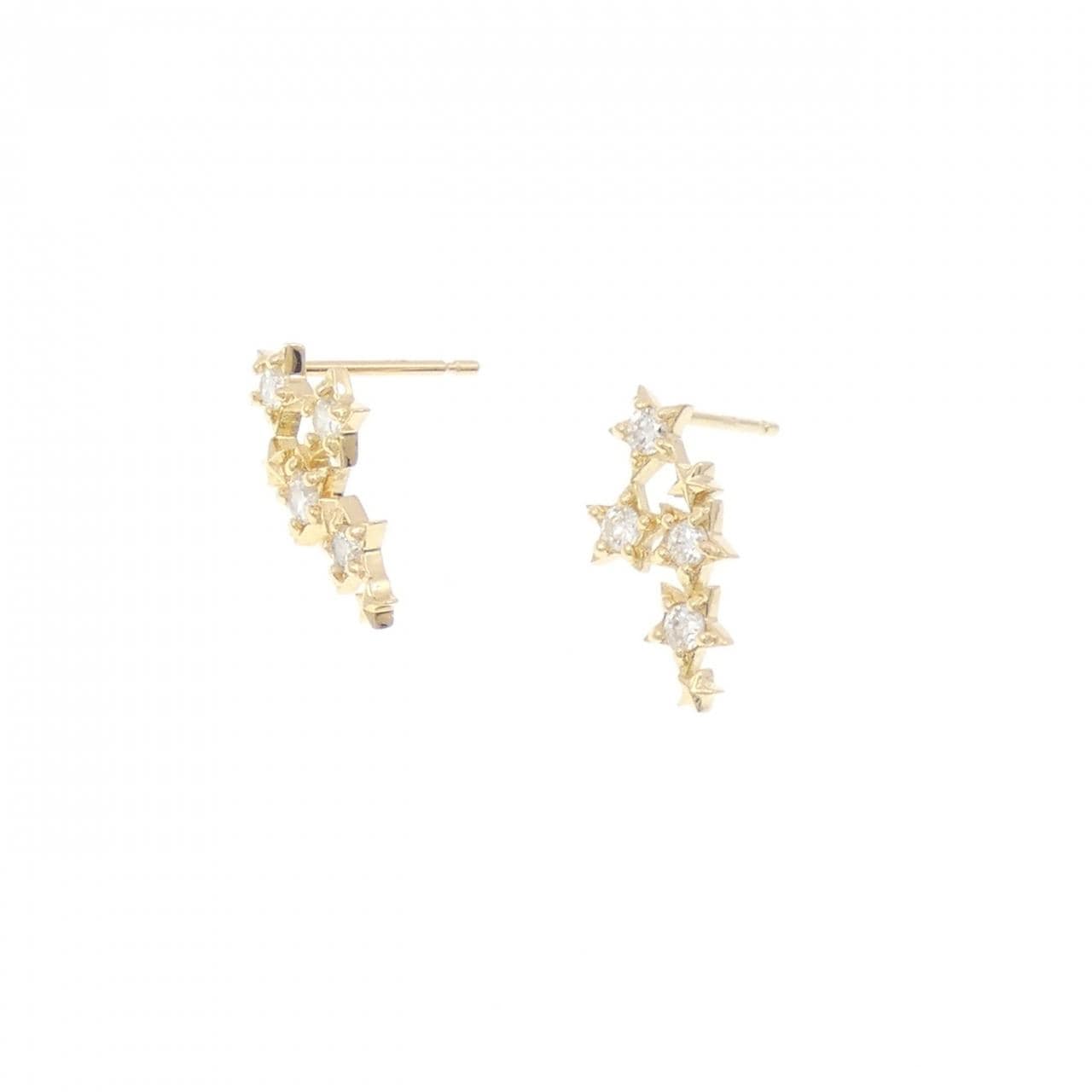K18YG スター ダイヤモンド ピアス 0.20CT