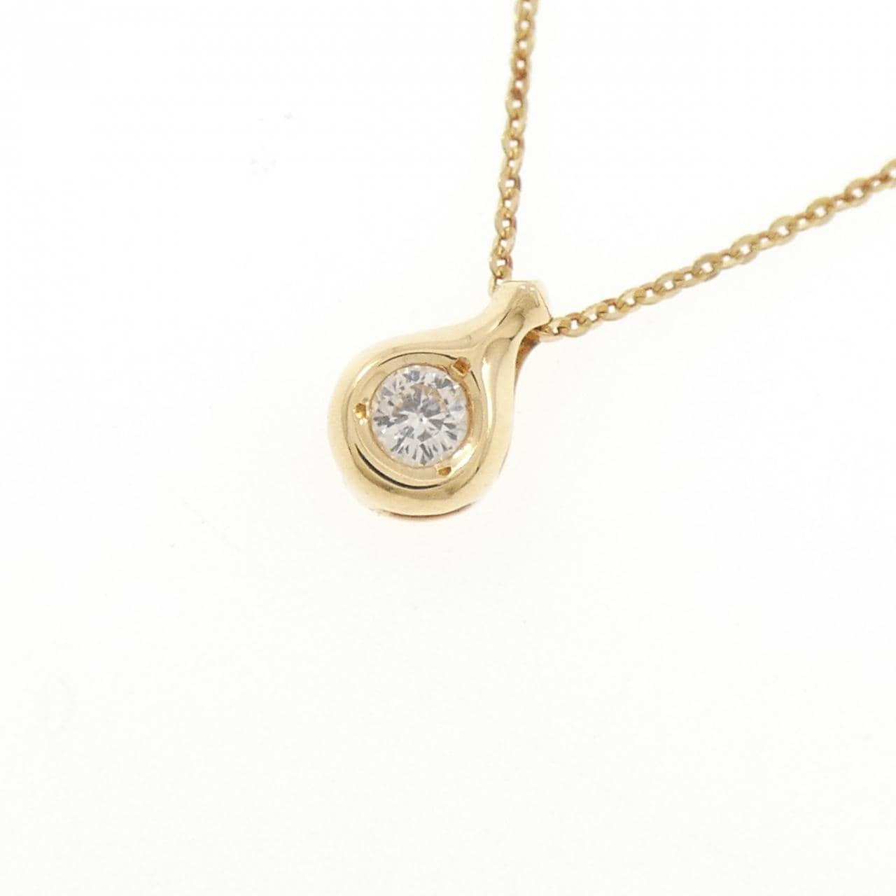 K18YG/750YG ダイヤモンド ネックレス 0.11CT