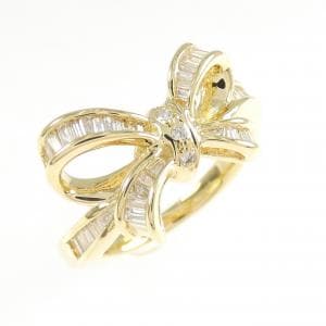 K18YG リボン ダイヤモンド リング 0.33CT