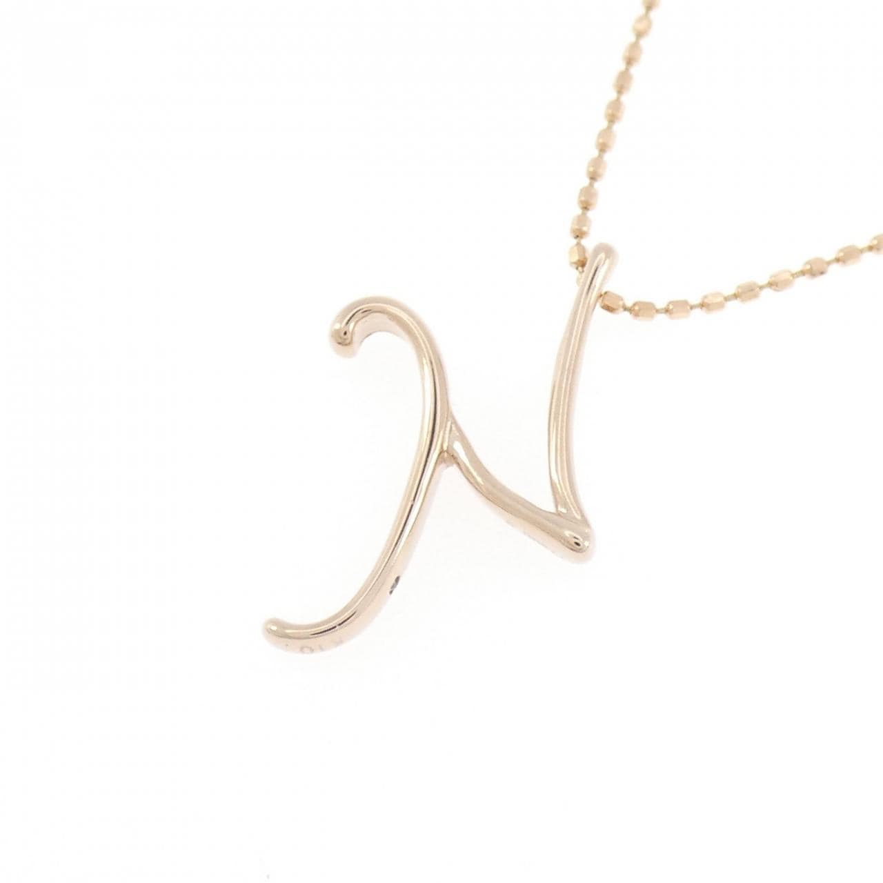 K10PG イニシャルN ダイヤモンド ネックレス 0.008CT