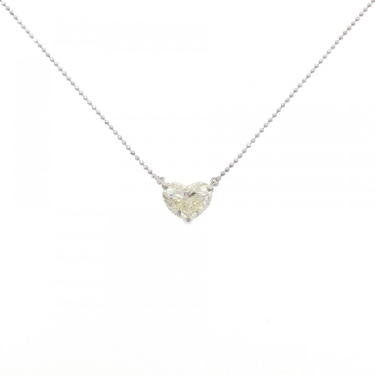 PT900/PT850 ダイヤモンド ネックレス 2.015CT VLY VS2 ハートシェイプ