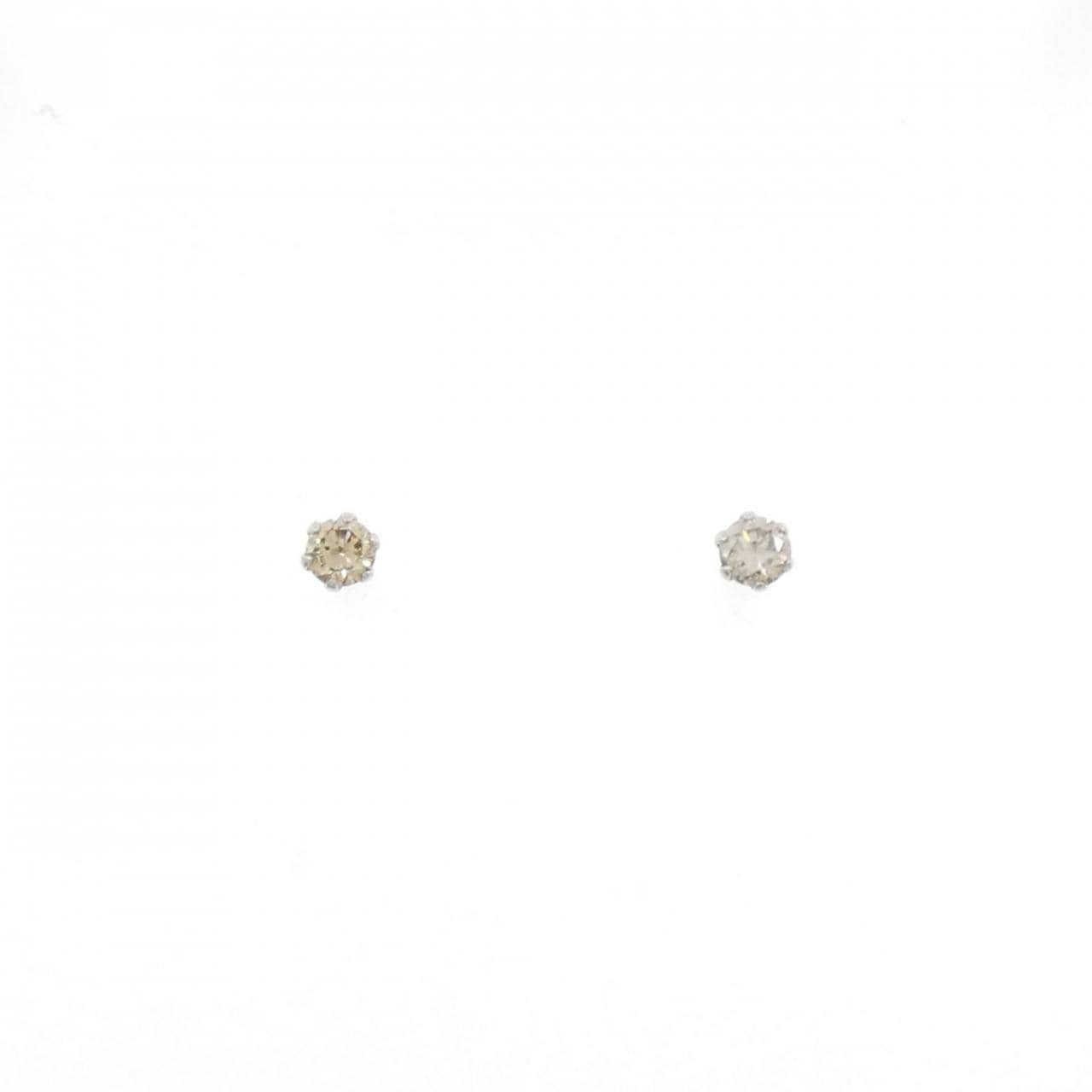 PT900 ソリティア ダイヤモンド ピアス 0.10CT