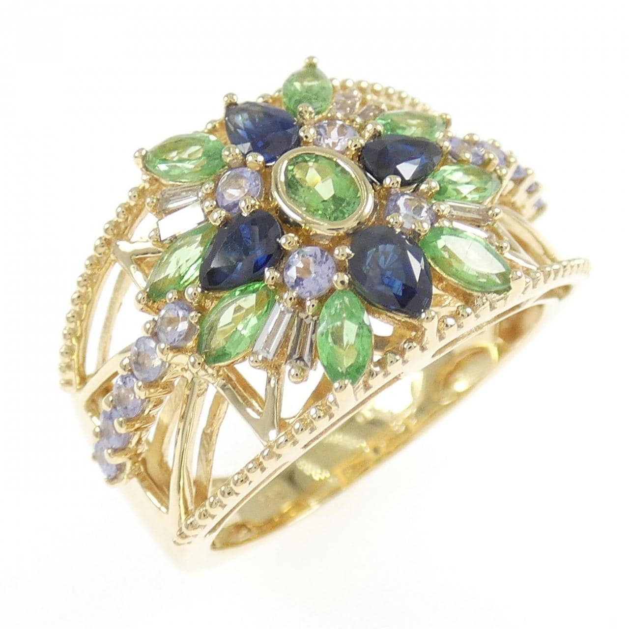 K18YG カラーストーン リング