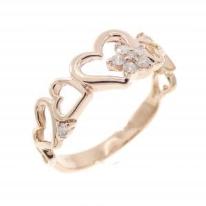K10PG ハート ダイヤモンド リング