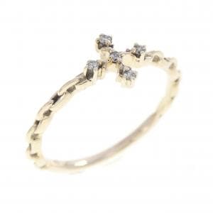 K10YG クロス ダイヤモンド リング 0.03CT