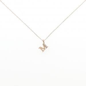 K10PG イニシャルM ダイヤモンド ネックレス 0.01CT