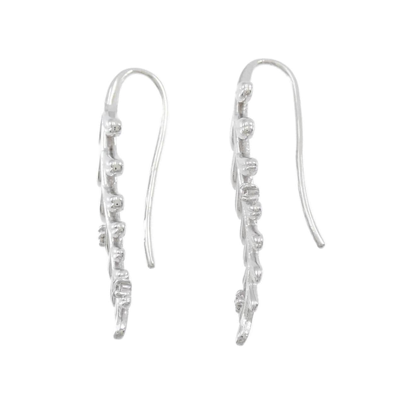 K18WG Leaf Diamond Earrings 0.04CT