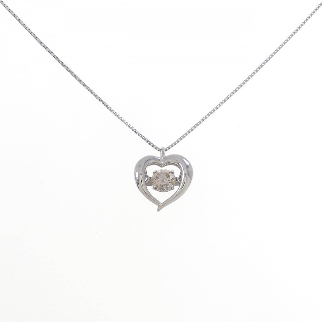 PT900/PT850 ハート ダイヤモンド ネックレス 0.30CT