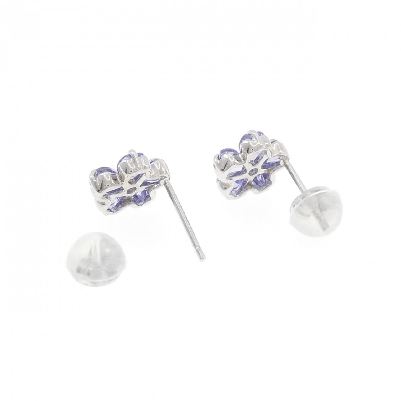 K10WG Flower Tanzanite Earrings