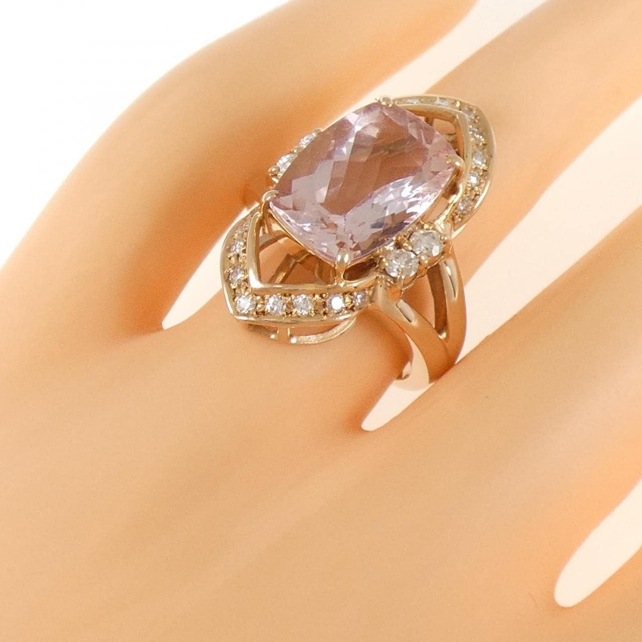 K18PG モルガナイト リング 6.19CT