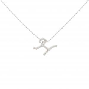 K18WG イニシャルH ダイヤモンド ネックレス 0.11CT