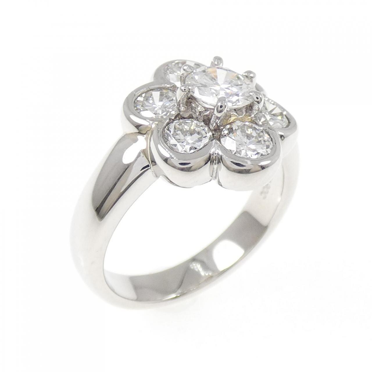 PT900 フラワー ダイヤモンド リング 0.41CT
