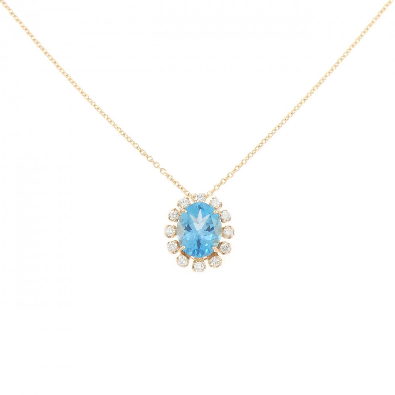 K18PG ブルートパーズ ネックレス 3.39CT