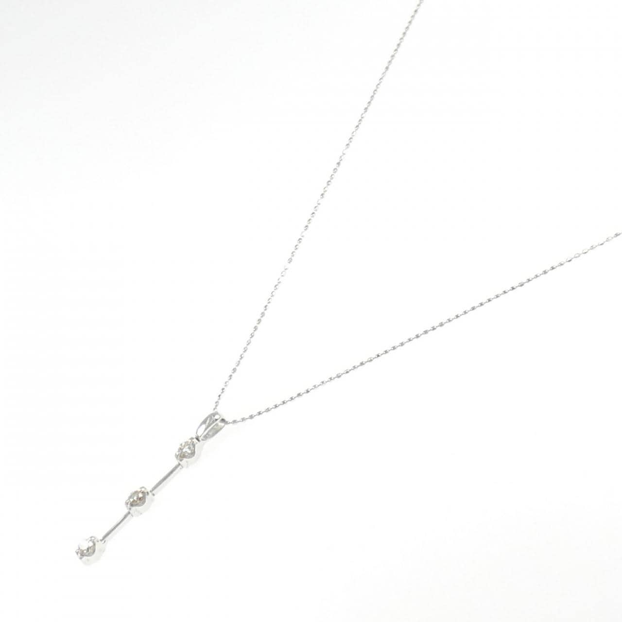 K18WG/750WG ダイヤモンド ネックレス 0.20CT