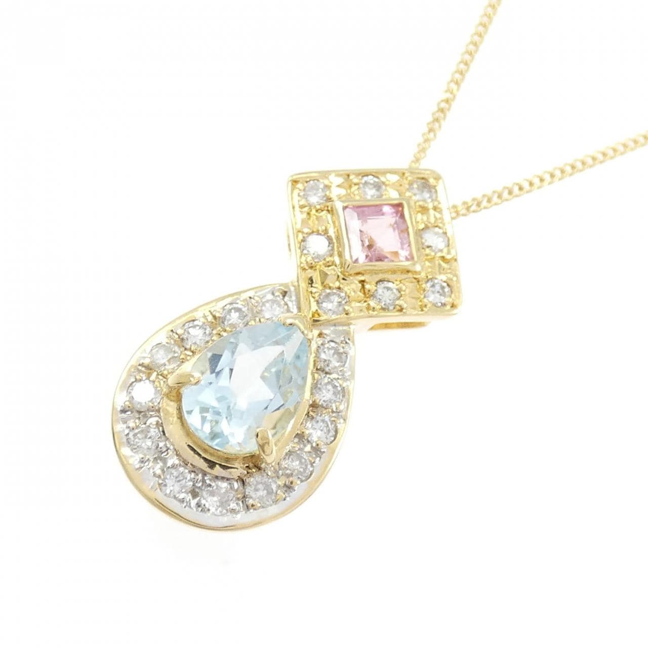 K18YG/K18WG彩色寶石項鏈