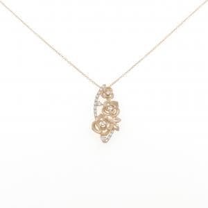 K18PG ローズ ダイヤモンド ネックレス 0.20CT