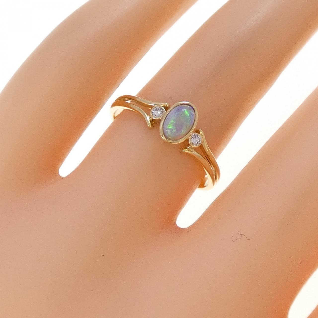 750YG オパール リング