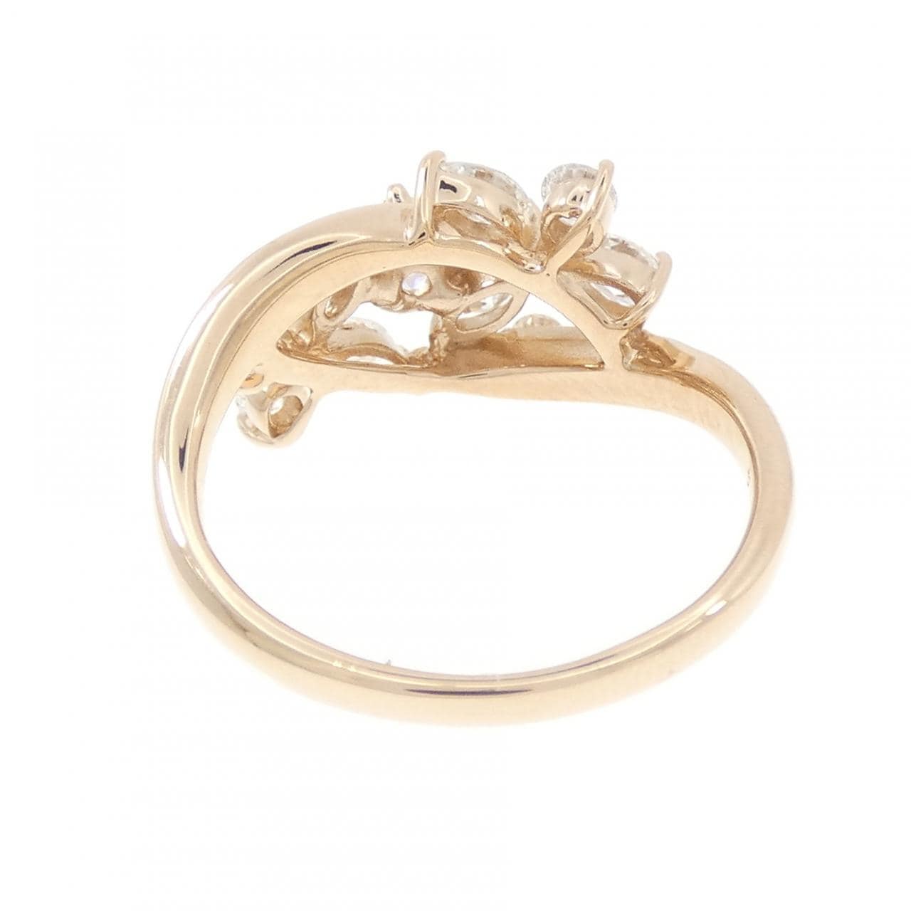 K18PG フラワー ダイヤモンド リング 0.267CT