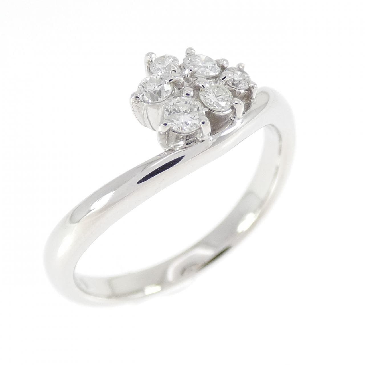 PT900 フラワー ダイヤモンド リング 0.20CT