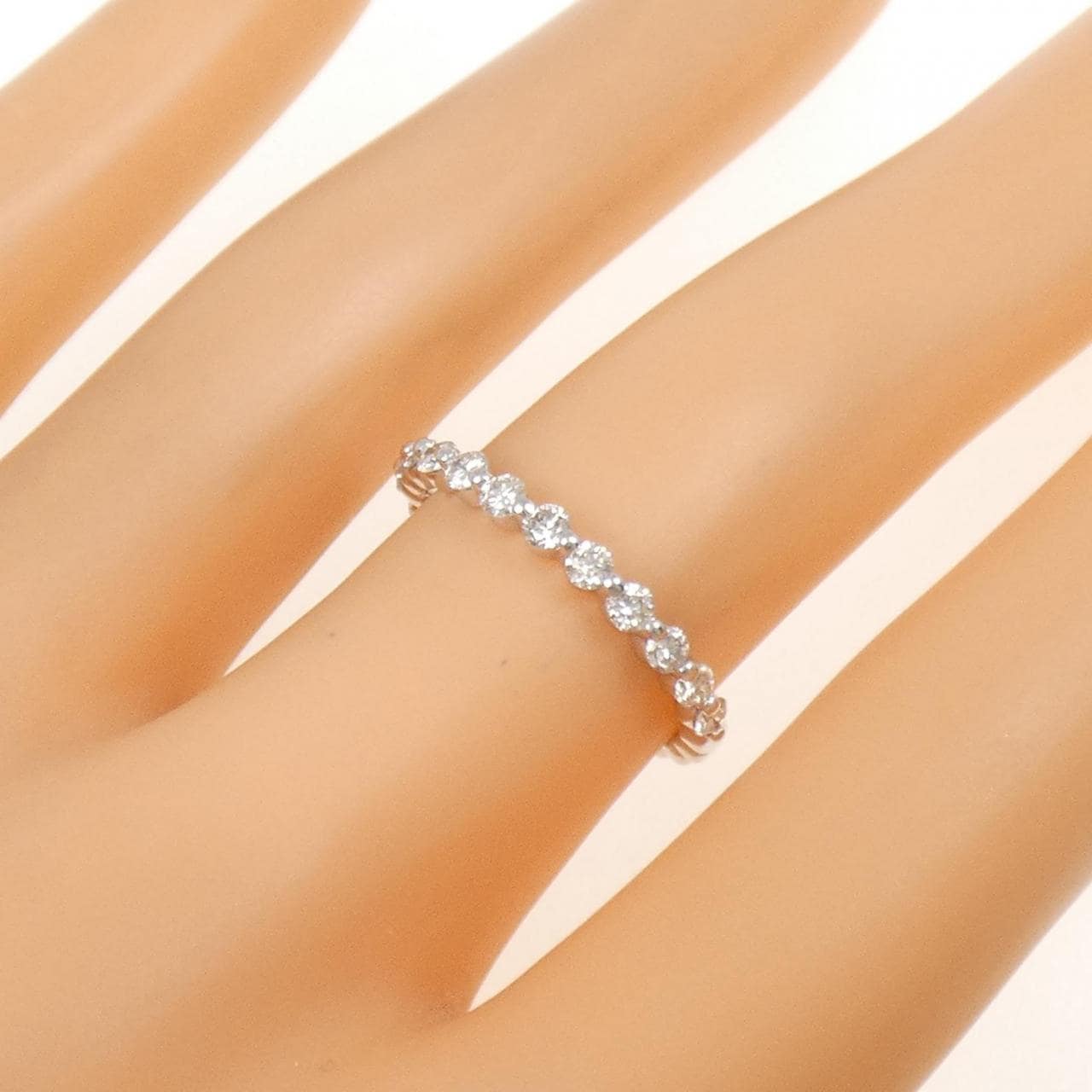K18WG ハーフエタニティ ダイヤモンド リング 0.50CT