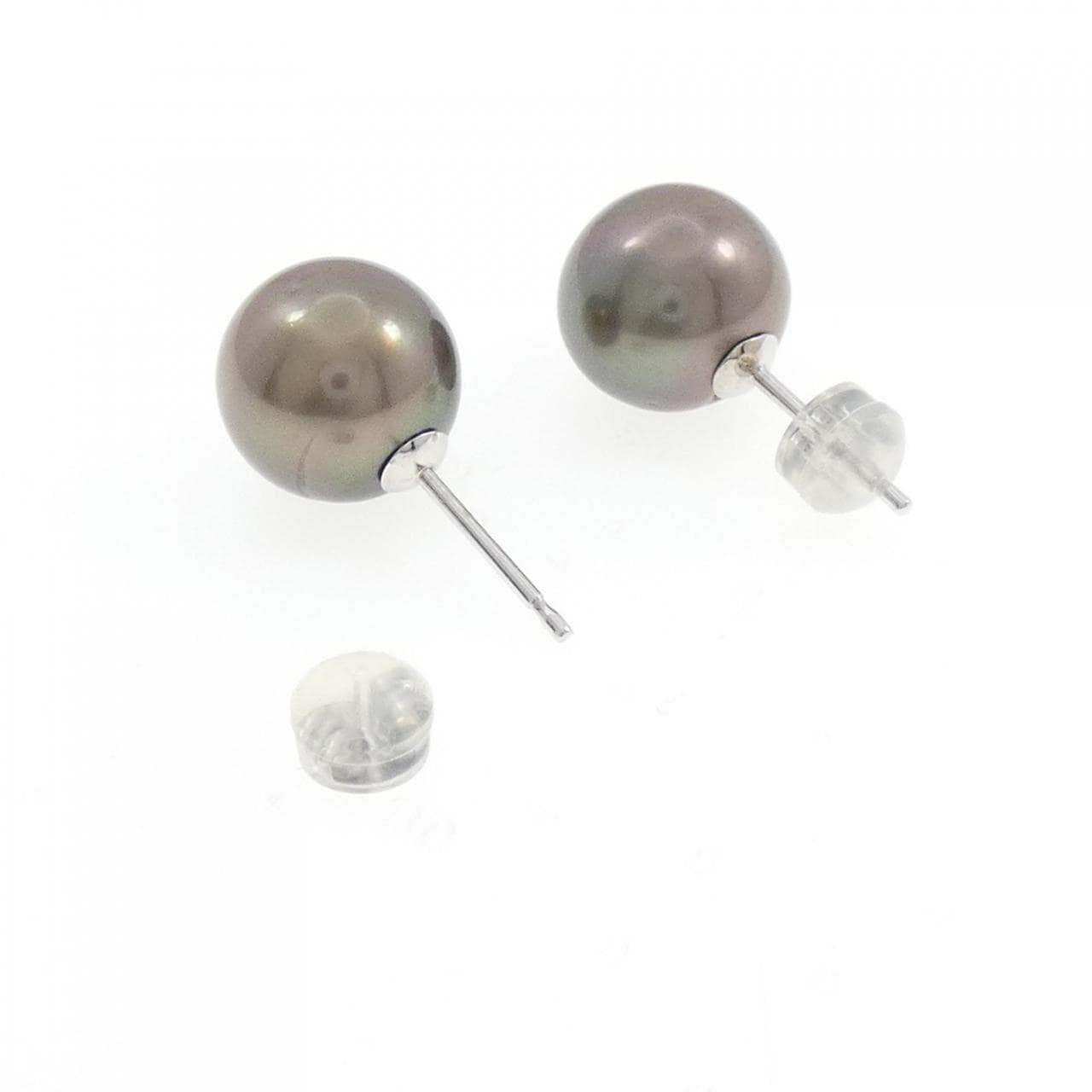 K14WG 黒蝶パール ピアス 10.6mm