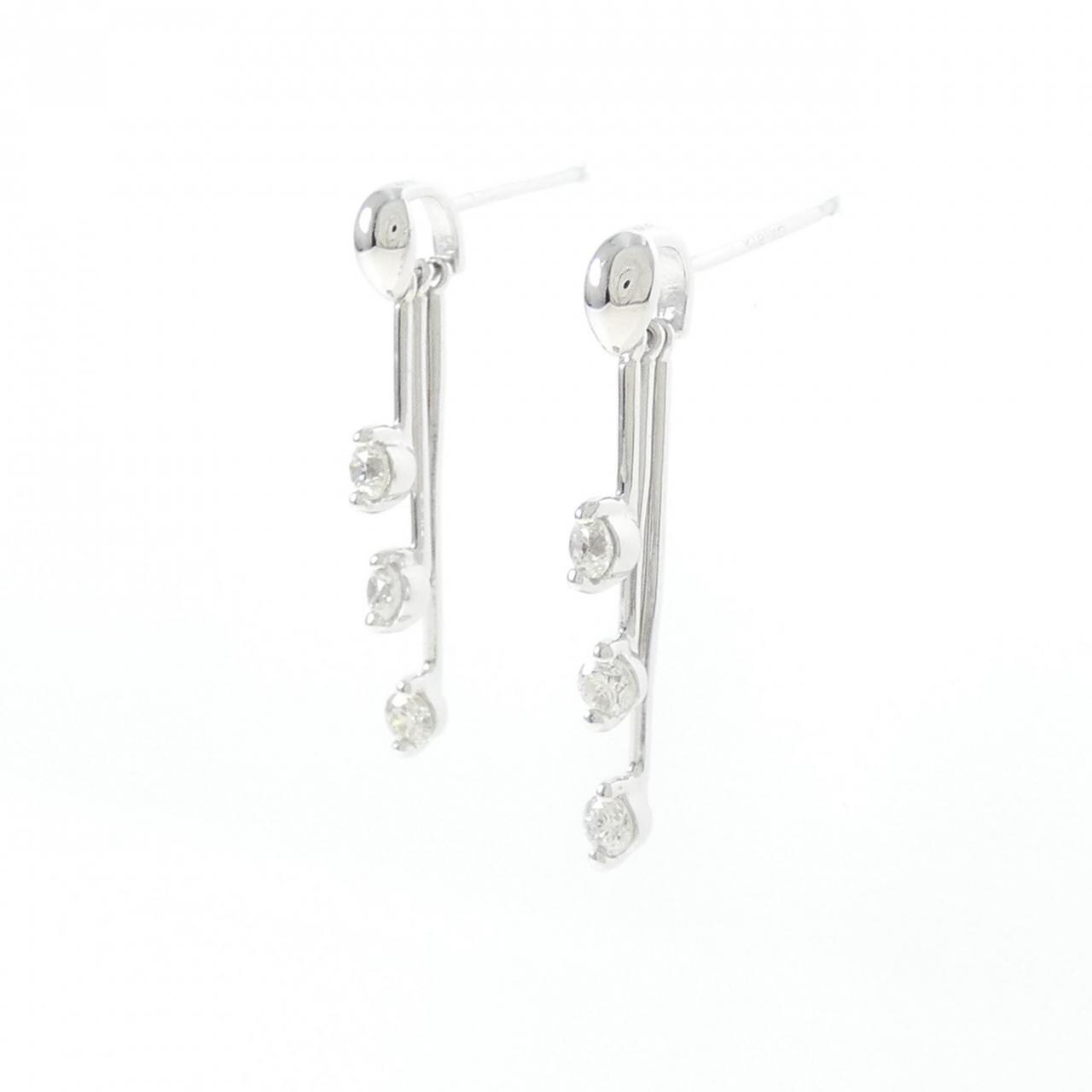 K18WG ダイヤモンド ピアス 0.50CT