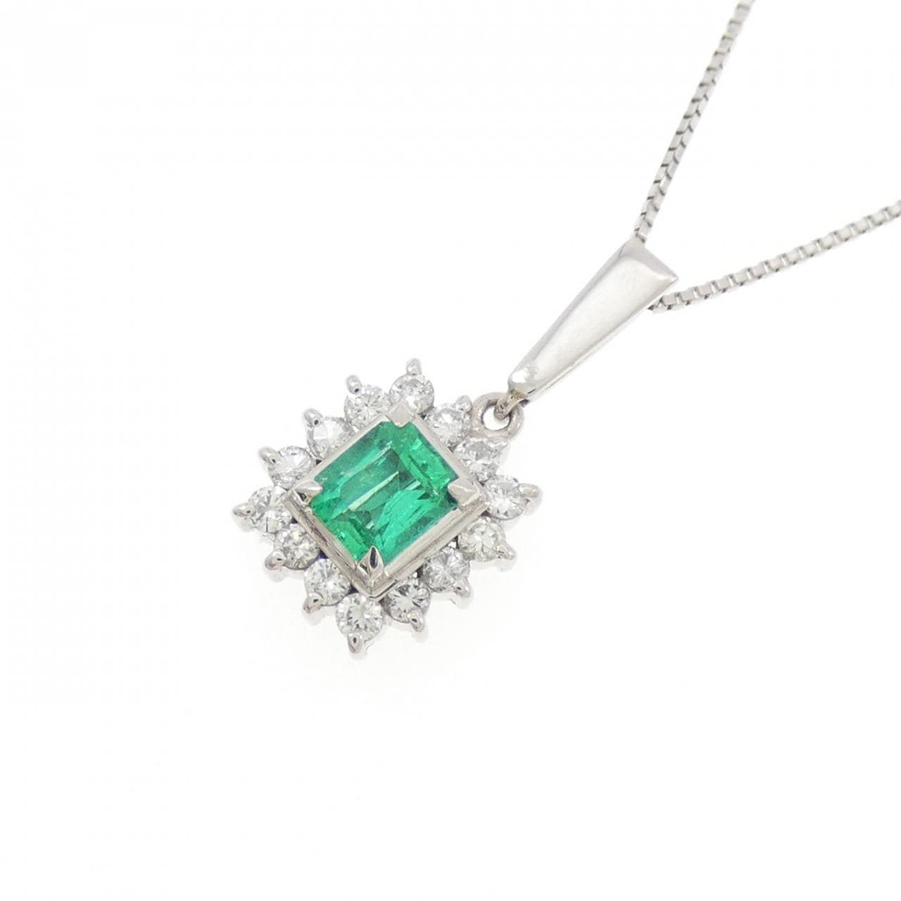 PT900/PT850 エメラルド ネックレス 0.27CT