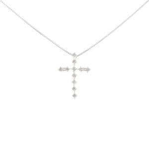 K18WG クロス ダイヤモンド ネックレス 0.10CT