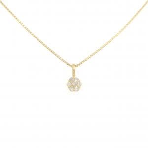 K18YG/750YG フラワー ダイヤモンド ネックレス 0.14CT