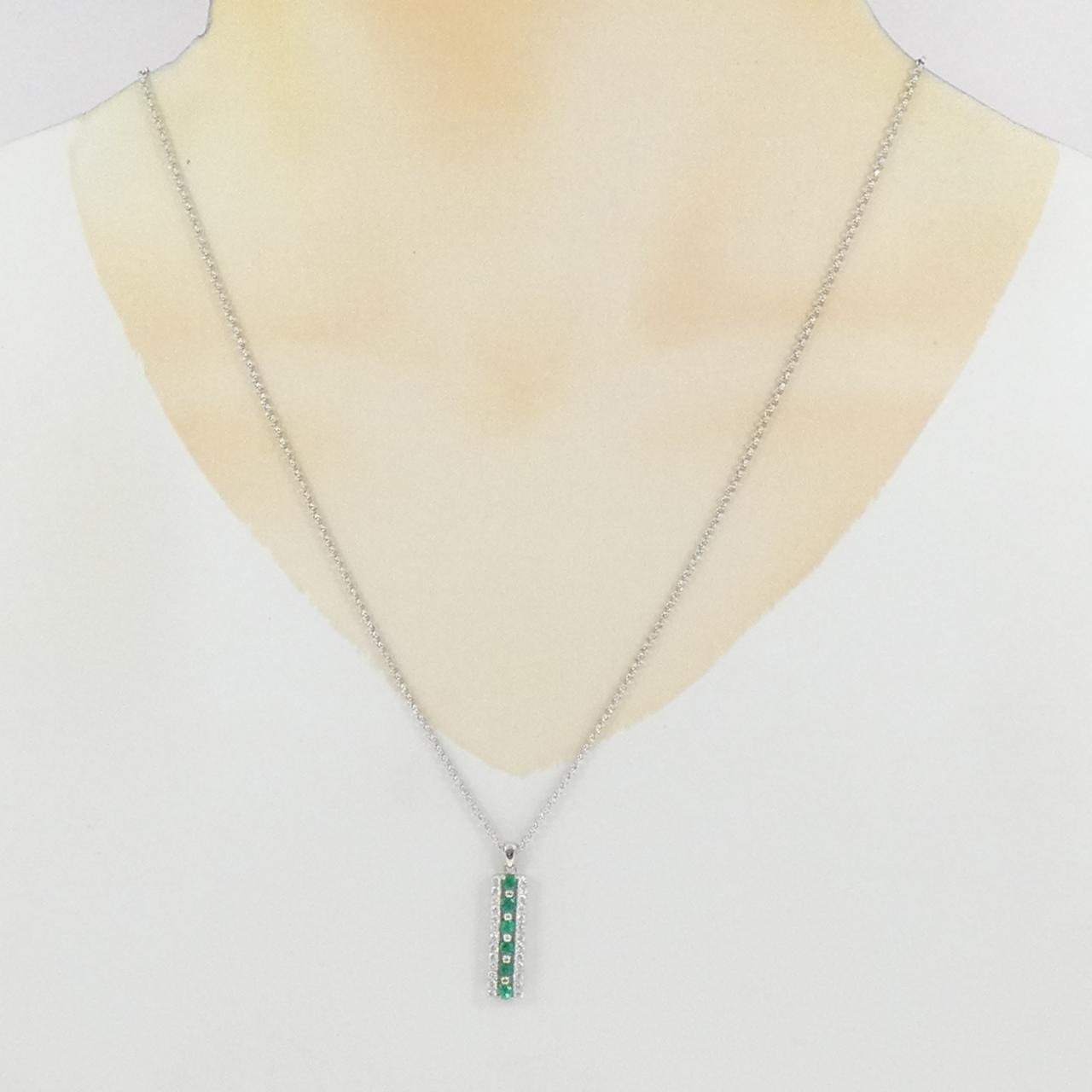 PT900/PT850 エメラルド ネックレス 0.53CT