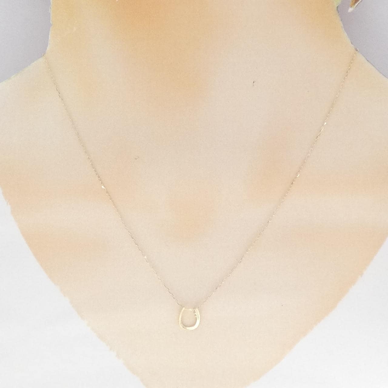 K10YG ホースシュー ダイヤモンド ネックレス 0.01CT