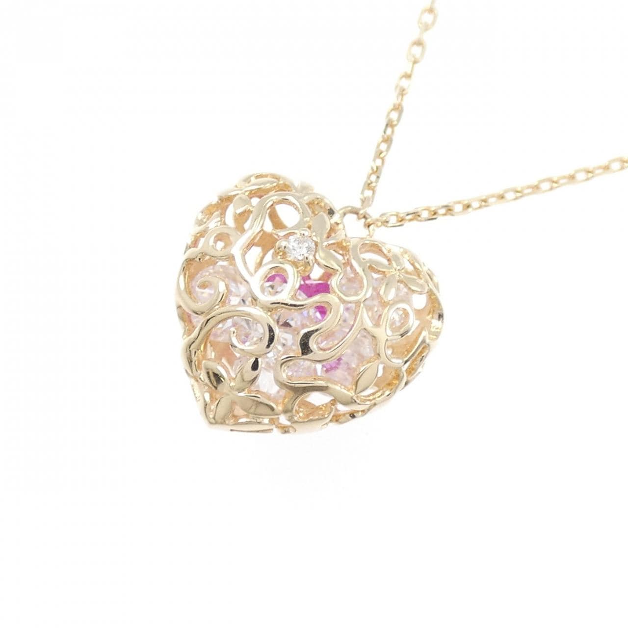 ヴァンドーム ハート カラーストーン ネックレス