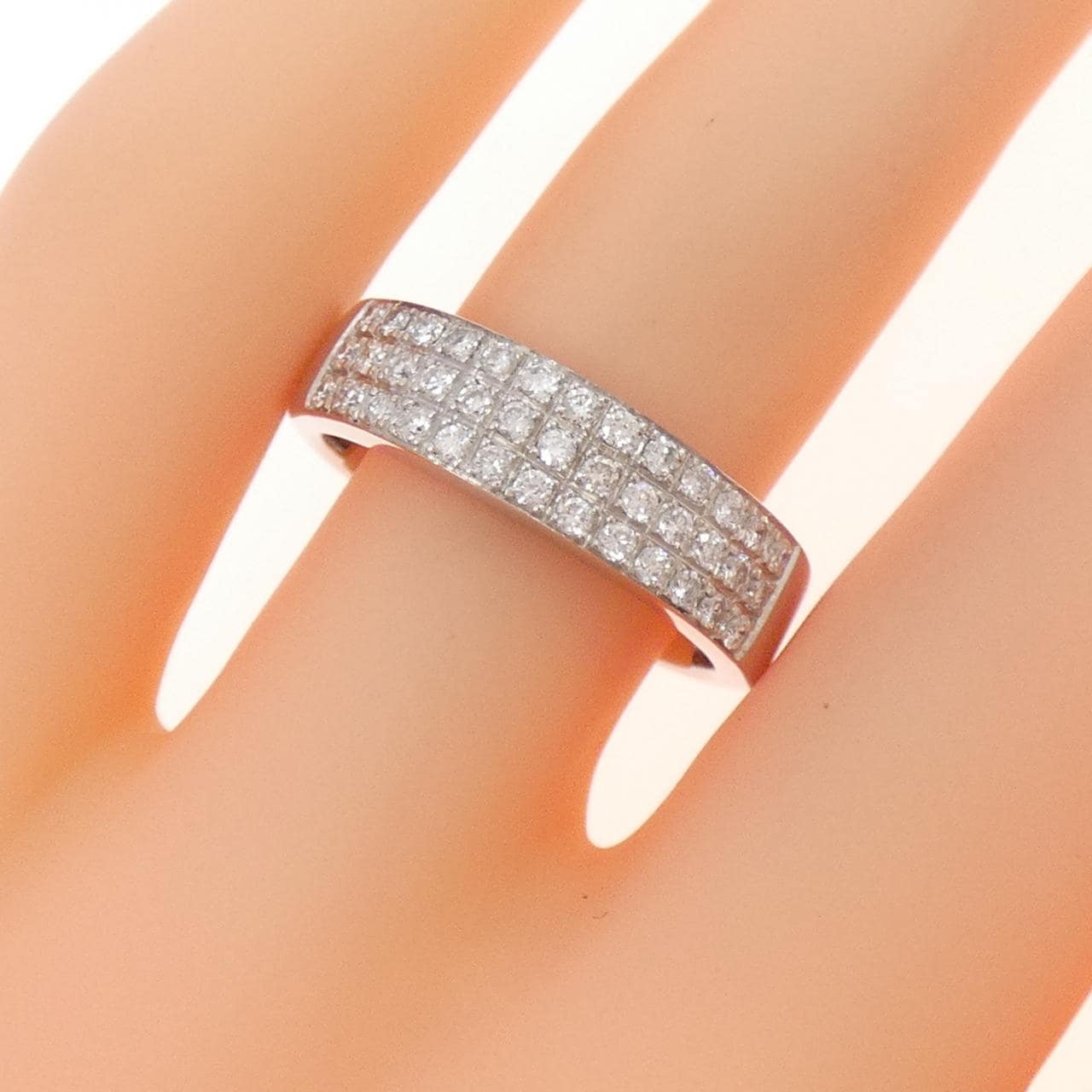 K18WG Pave Diamond Ring 0.38CT