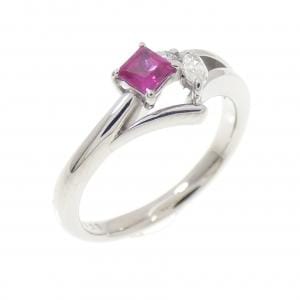 PT900 ルビー リング 0.16CT