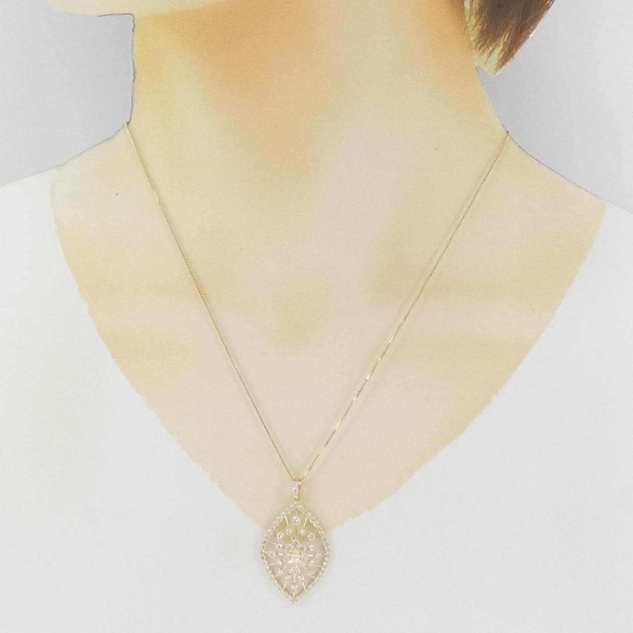 K18YG ダイヤモンド ネックレス 0.18CT