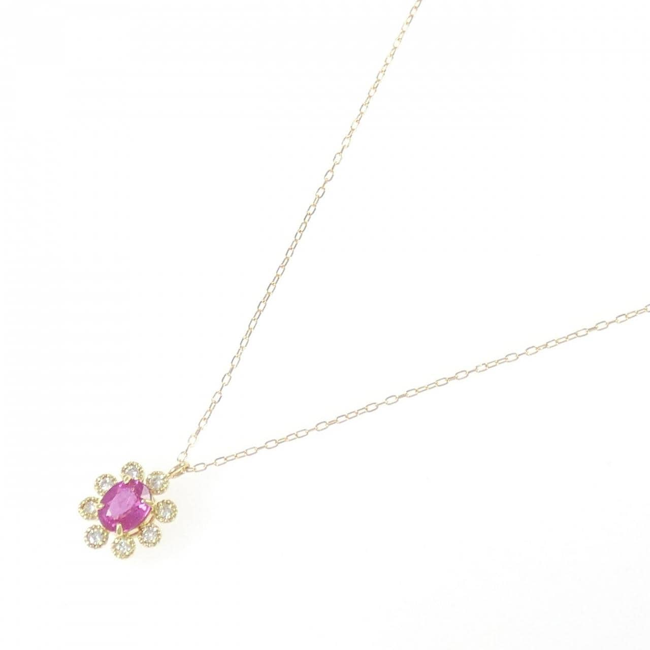 K18YG ルビー ネックレス 0.52CT
