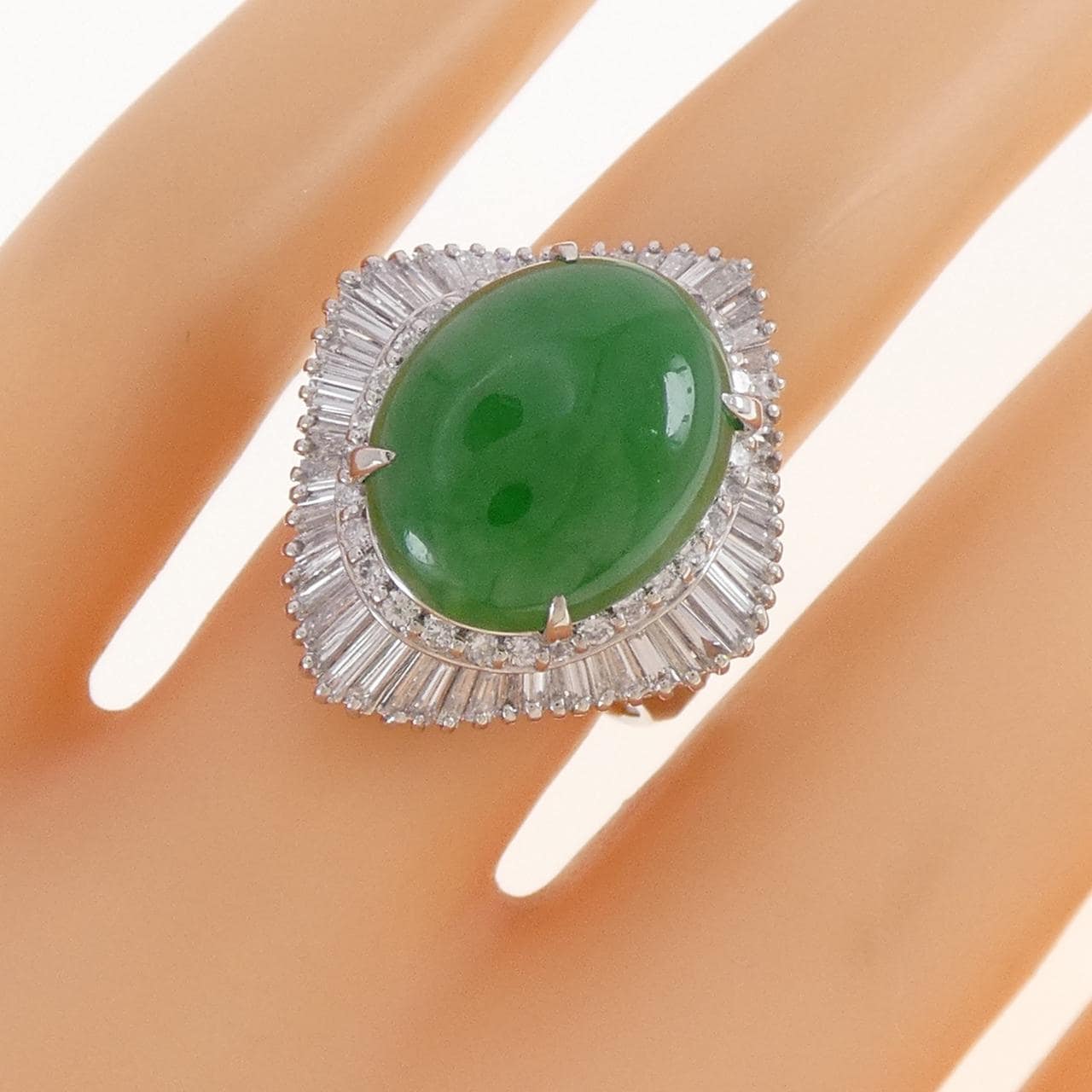 PT900 ヒスイ リング 6.81CT