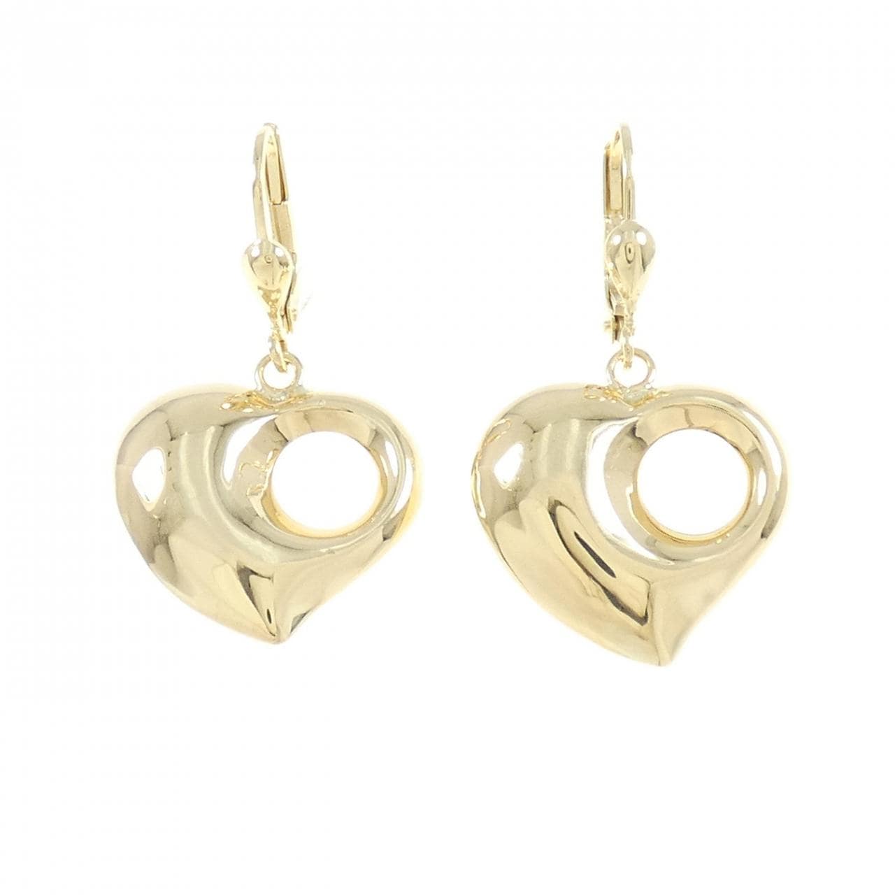 K18YG heart earrings