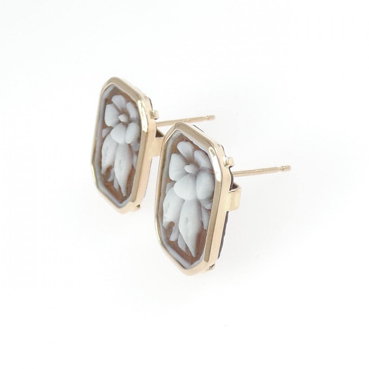 K18PG シェルカメオ ピアス