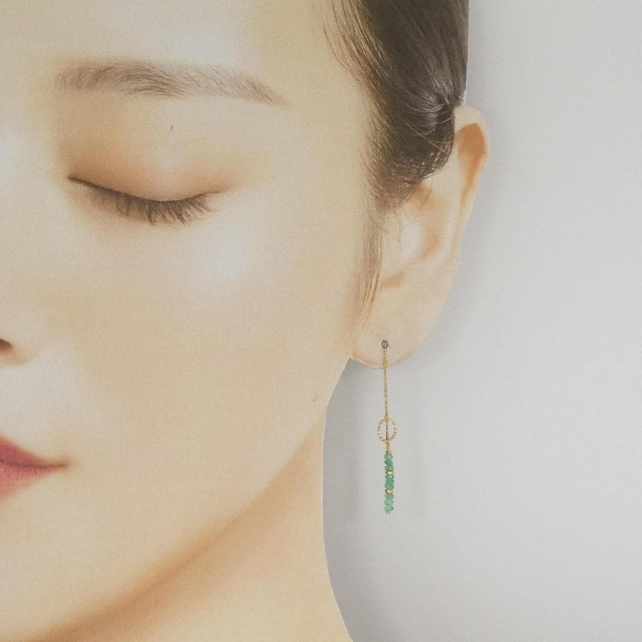 K18YG エメラルド ピアス 1.00CT