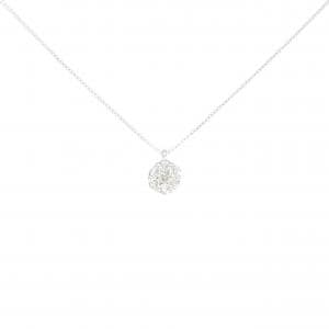 K18WG フラワー ダイヤモンド ネックレス 0.20CT