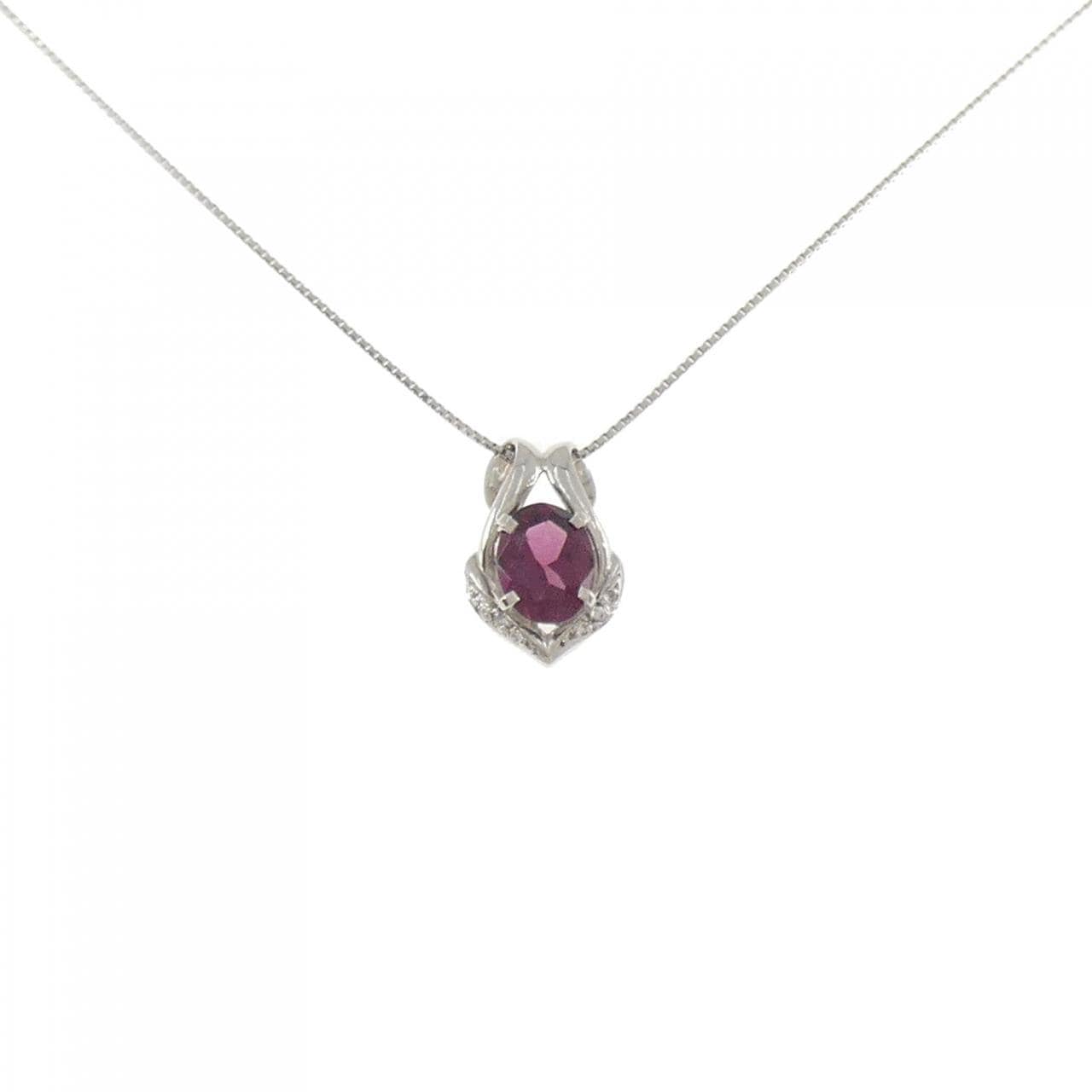 PT900/PT850 ガーネット ネックレス 2.00CT