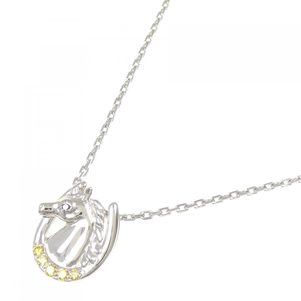 ジーエスティービー ホース ダイヤモンド ネックレス 0.08CT