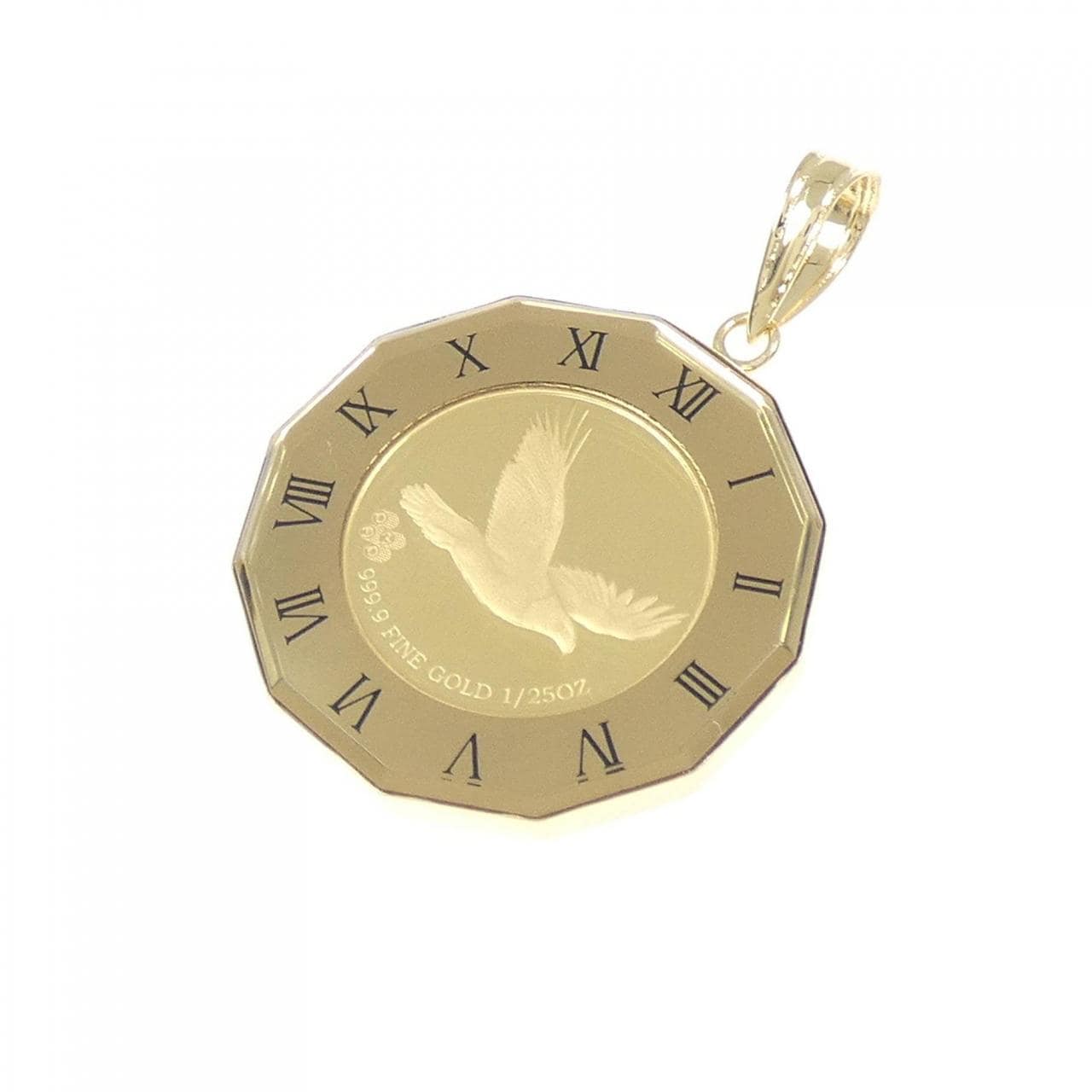 K18YG (frame) coin pendant